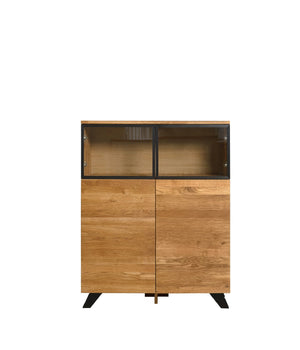 NordicStory Moritz 1 cómoda aparador em carvalho maciço 100 x 40 x 124,9 cm.