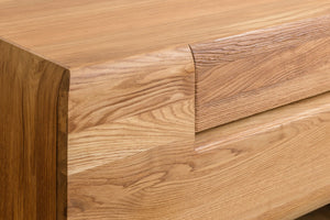 NordicStory Suporte de TV flutuante de carvalho maciço, mesa de consola de TV montada na parede