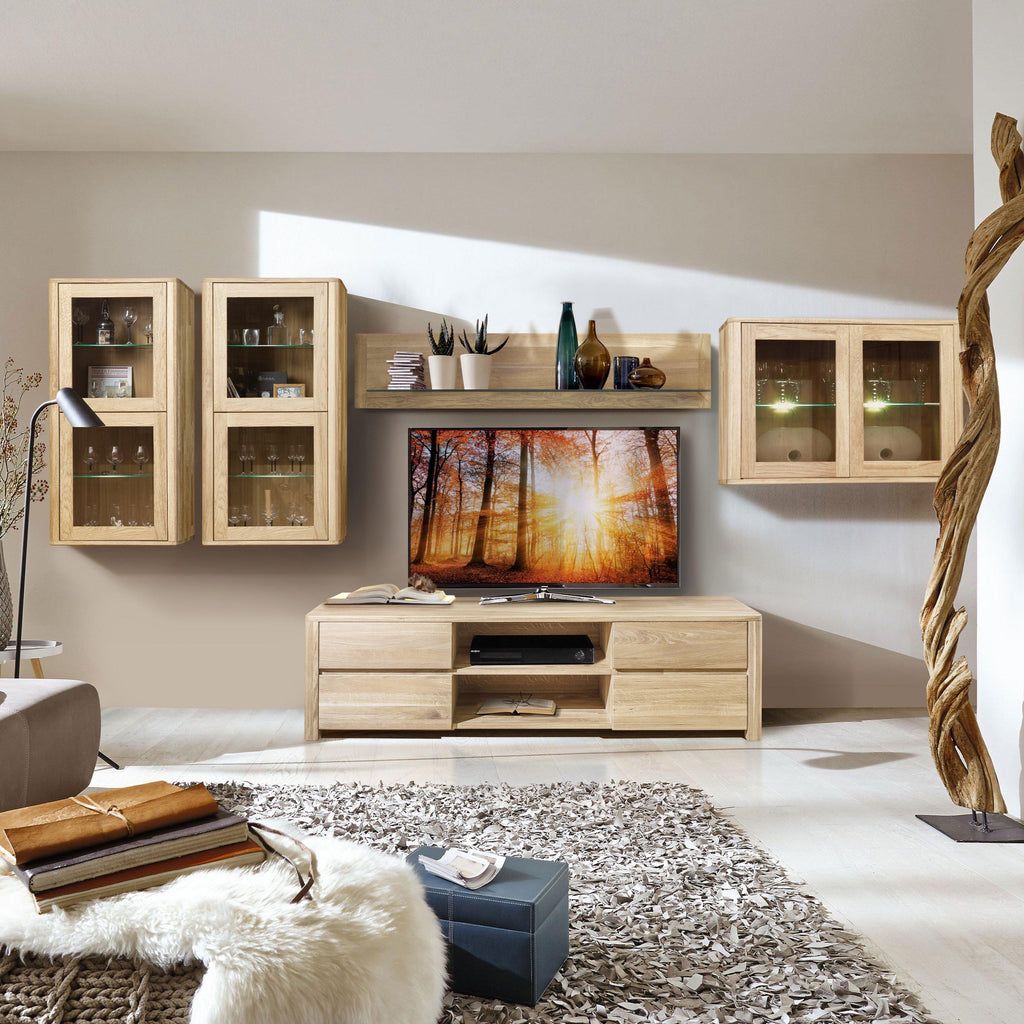 NordicStory TV stand sala de estar em madeira maciça de carvalho Escandinavo Nórdico 
