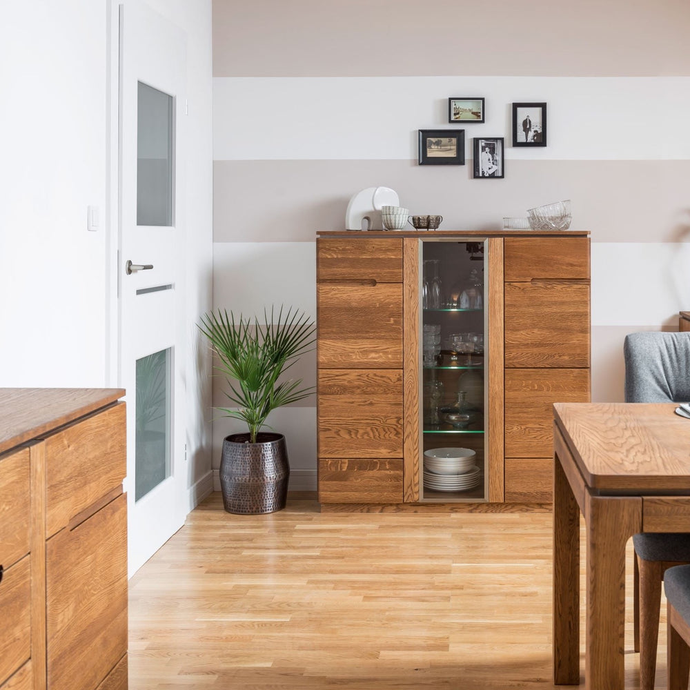 NordicStory Armário expositor de carvalho maciço 