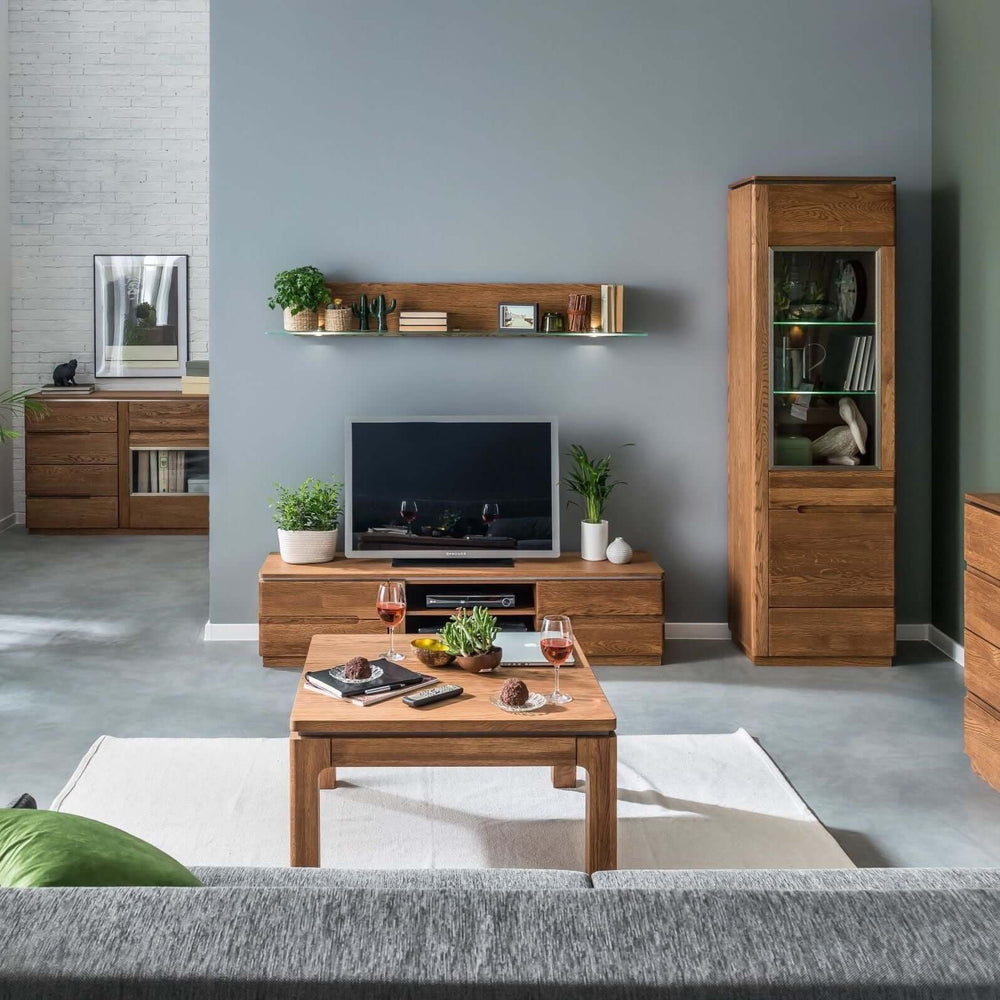 NordicStory Prateleira de parede de carvalho maciço 