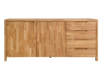 NordicStory Mobiliário de madeira maciça Mobiliário de madeira natural Cómoda de carvalho Cómoda de carvalho nórdico