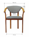 Pacote NordicStory de 4 cadeiras de jantar Alexis, Estrutura em carvalho maciço, Estofos em cor cinzento NORDIC GREY