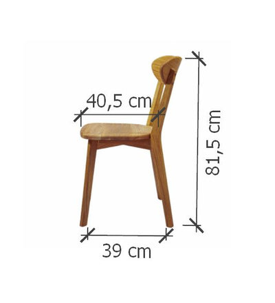 Pacote NordicStory de 4 cadeiras de jantar ISKU, Estrutura em carvalho maciço