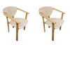 Pacote NordicStory de 2 ou 4 cadeiras de jantar Alexis, Estrutura em carvalho maciço, Estofos em bege