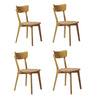Pacote NordicStory de 4 Cadeiras de Cozinha de Carvalho Sólido 