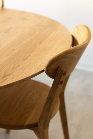 NordicStory Mesa de jantar extensível em carvalho maciço Escandi 4 120-155 x 120 x 75 cm.