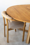 Pacote NordicStory de 4 cadeiras de jantar Alexis, Estrutura em carvalho maciço, Estofos em bege