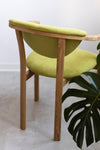 Pacote NordicStory de 4 cadeiras de jantar Alexis, Estrutura em carvalho maciço, Estofos em Living Green