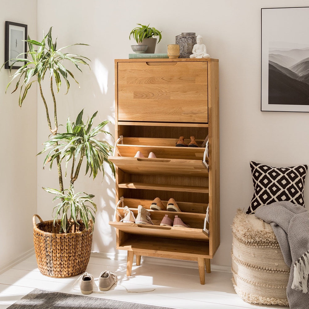 NordicStory Sapateiro nórdico de carvalho maciço Sapateiro nórdico escandinavo 