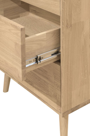 Cómoda alta de carvalho maciço Escandi 6 NordicStory RobleStore