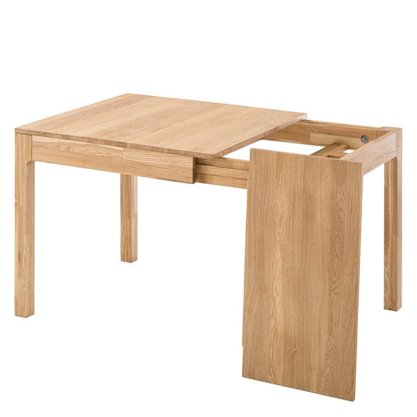 Mesa de jantar extensível em madeira maciça de carvalho
