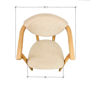 Pacote NordicStory de 4 cadeiras de jantar Alexis, Estrutura em carvalho maciço, Estofos em bege