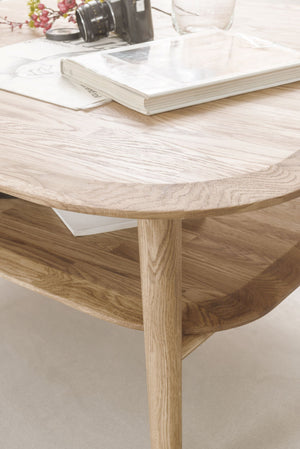 Mesa de café NordicStory madeira maciça de carvalho nórdico escandinavo retro 