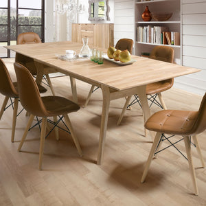 NordicStory Mesa de jantar extensível em madeira maciça de carvalho