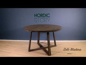 NordicStory Mesa de jantar extensível em carvalho maciço MOBY